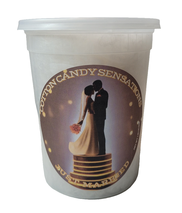 Special Event 25 Count Bundle Package Just Married Gourmet Cotton Candy A